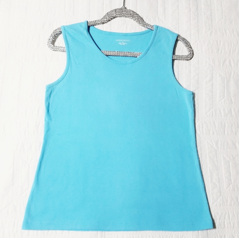 Appleseed's light blue cotton tank top M